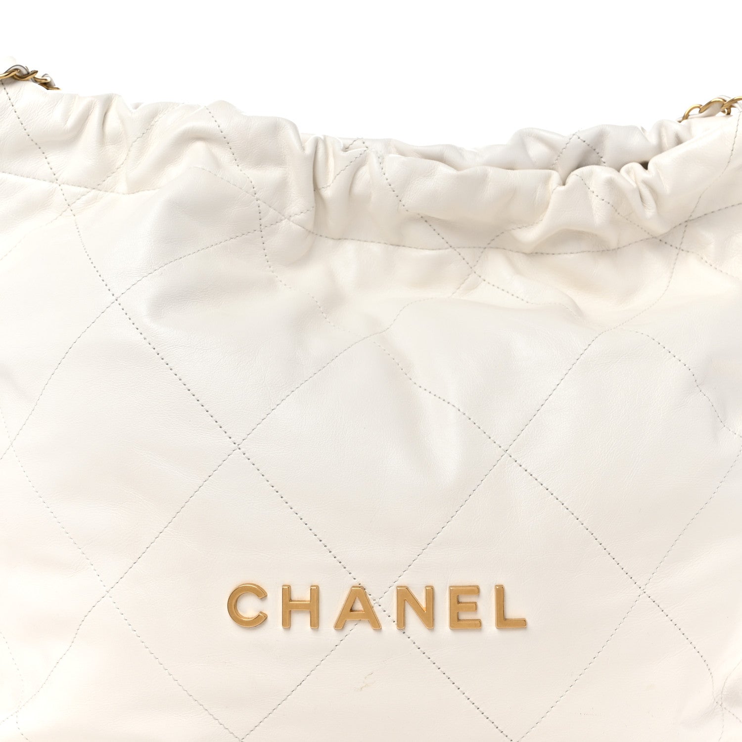 Chanel Shiny Calfskin Quilted Chanel 22 White 9 of 12