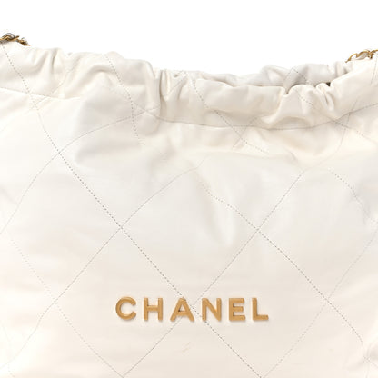 Chanel Shiny Calfskin Quilted Chanel 22 White 9 of 12