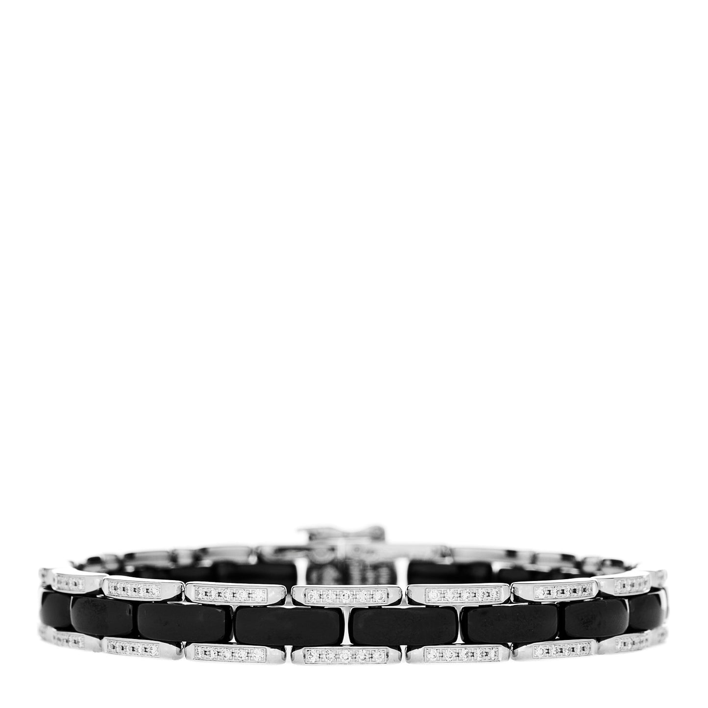 18K White Gold Diamond Ceramic Ultra Bracelet Black