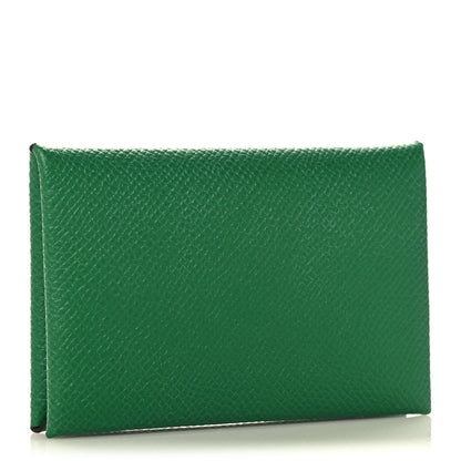 Hermes Epsom Calvi Card Case Cactus 3 of 8