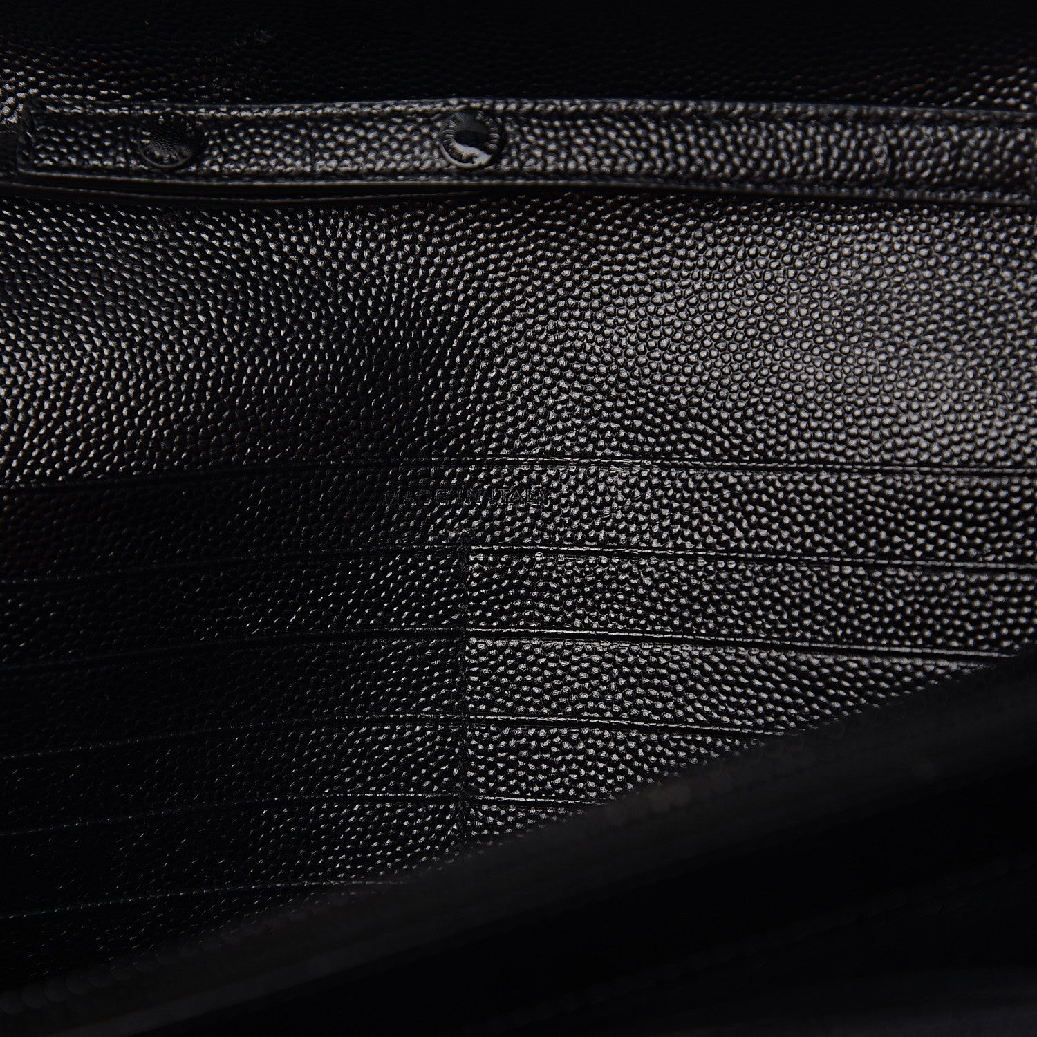 Saint Laurent Grain De Poudre Matelasse Chevron Monogram Chain Wallet Black 7 of 11