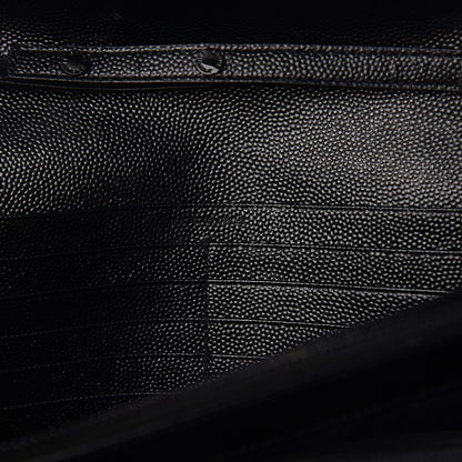 Saint Laurent Grain De Poudre Matelasse Chevron Monogram Chain Wallet Black 7 of 11