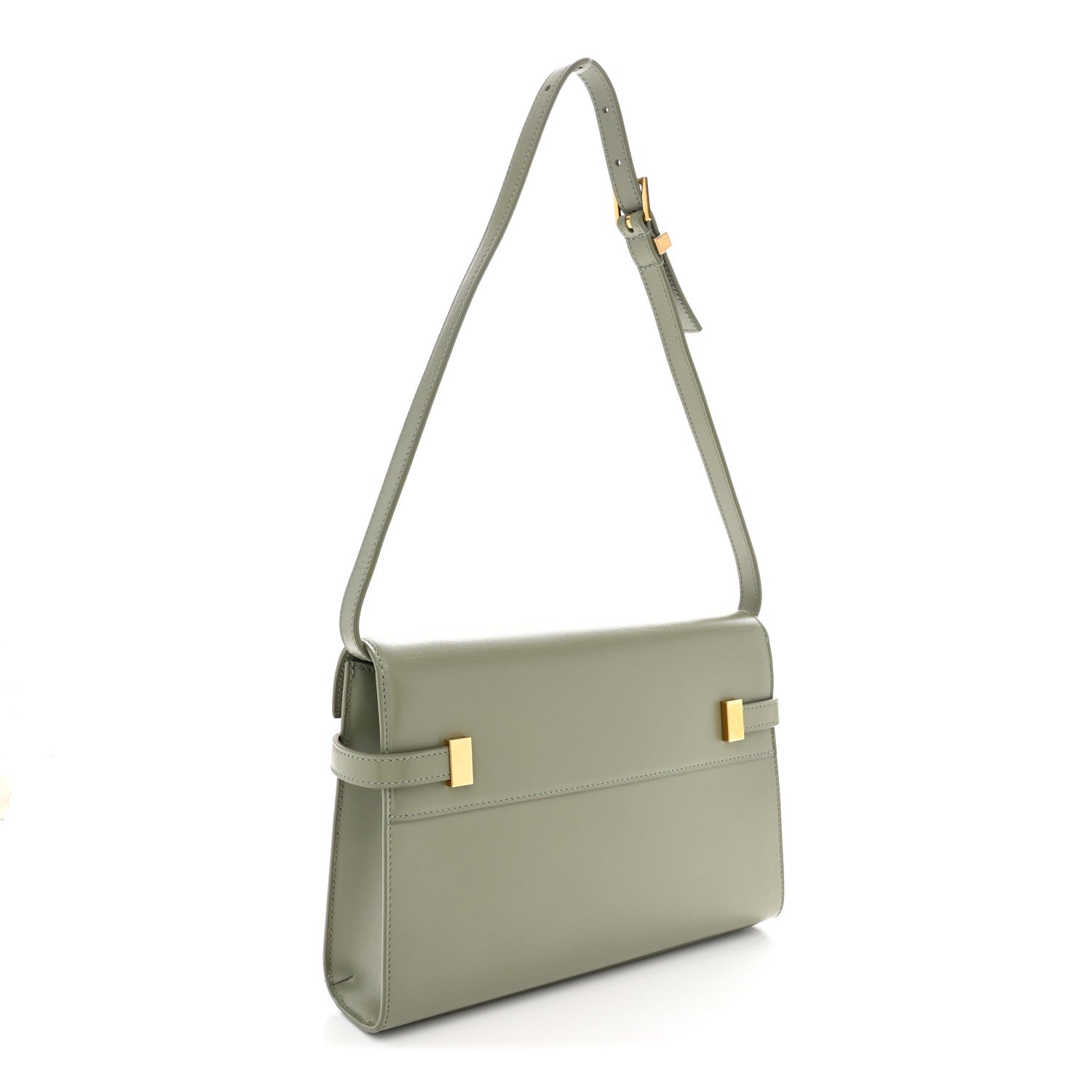 Saint Laurent Smooth Calfskin Small Manhattan Shoulder Bag Light Green 3 of 12