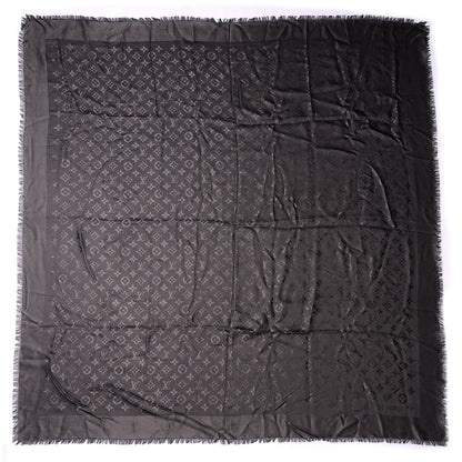 Louis Vuitton Wool Silk Monogram Shawl Anthracite 2 of 4