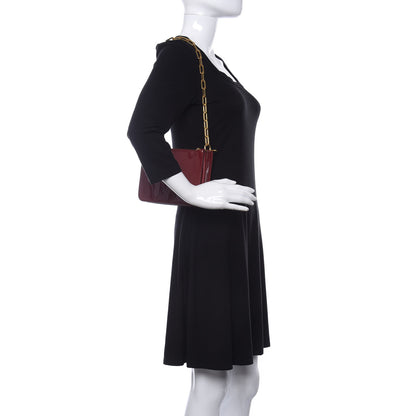 Burberry Patent Calfskin Penhurst Chain Triple Zip Shoulder Bag Cardinal Red 2 of 10