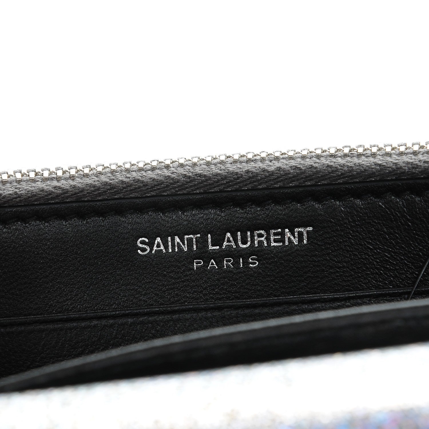 Saint Laurent Metallic Crackled Calfskin Monogram Sunset Chain Wallet Star Light 7 of 8