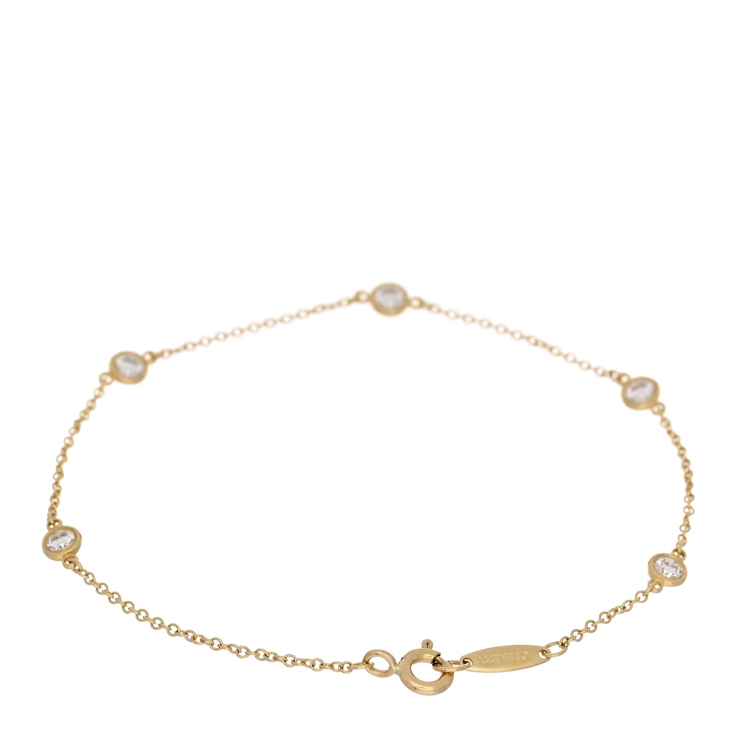 18K Yellow Gold Diamond .35ctw Elsa Peretti Diamonds by the Yard Station Bracelet