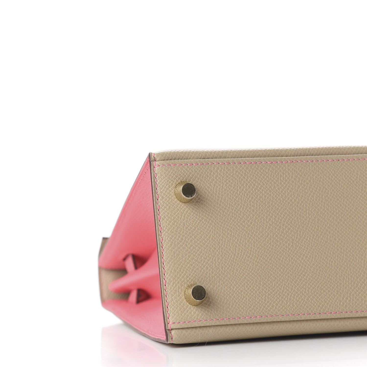 Hermes Epsom Bi-Color Horseshoe Kelly Sellier 25 Trench Rose Azalee 5 of 10