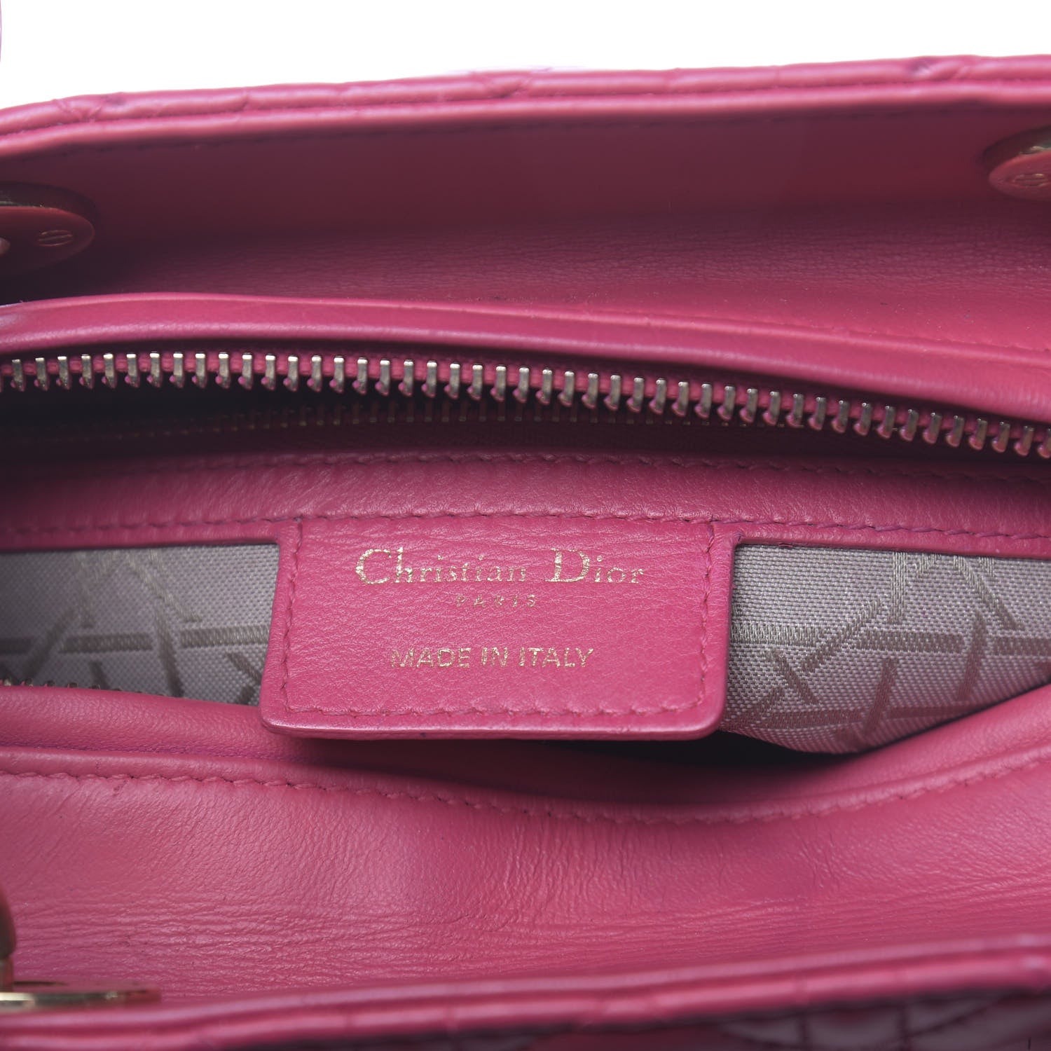 Christian Dior Lambskin Cannage Medium Lady Dior Fuchsia 6 of 10