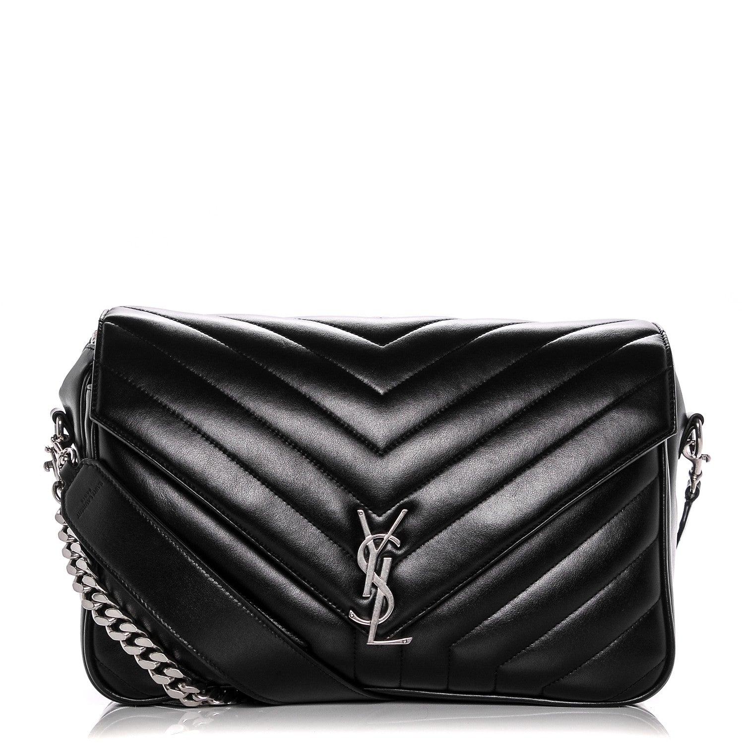 Saint Laurent Calfskin Y Quilted Monogram Loulou Shoulder Bag Black 1 of 8