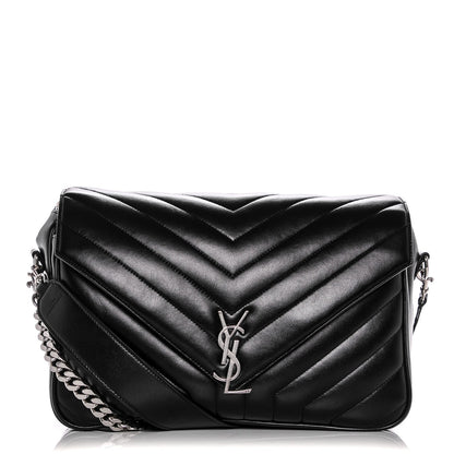 Saint Laurent Calfskin Y Quilted Monogram Loulou Shoulder Bag Black 1 of 8