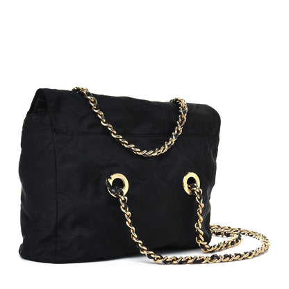 Prada Nylon Tessuto Impuntu Quilted Flap Shoulder Bag Black 2 of 6
