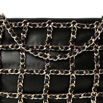 Chanel Lambskin Chain Frame Shoulder Bag Black 8 of 10