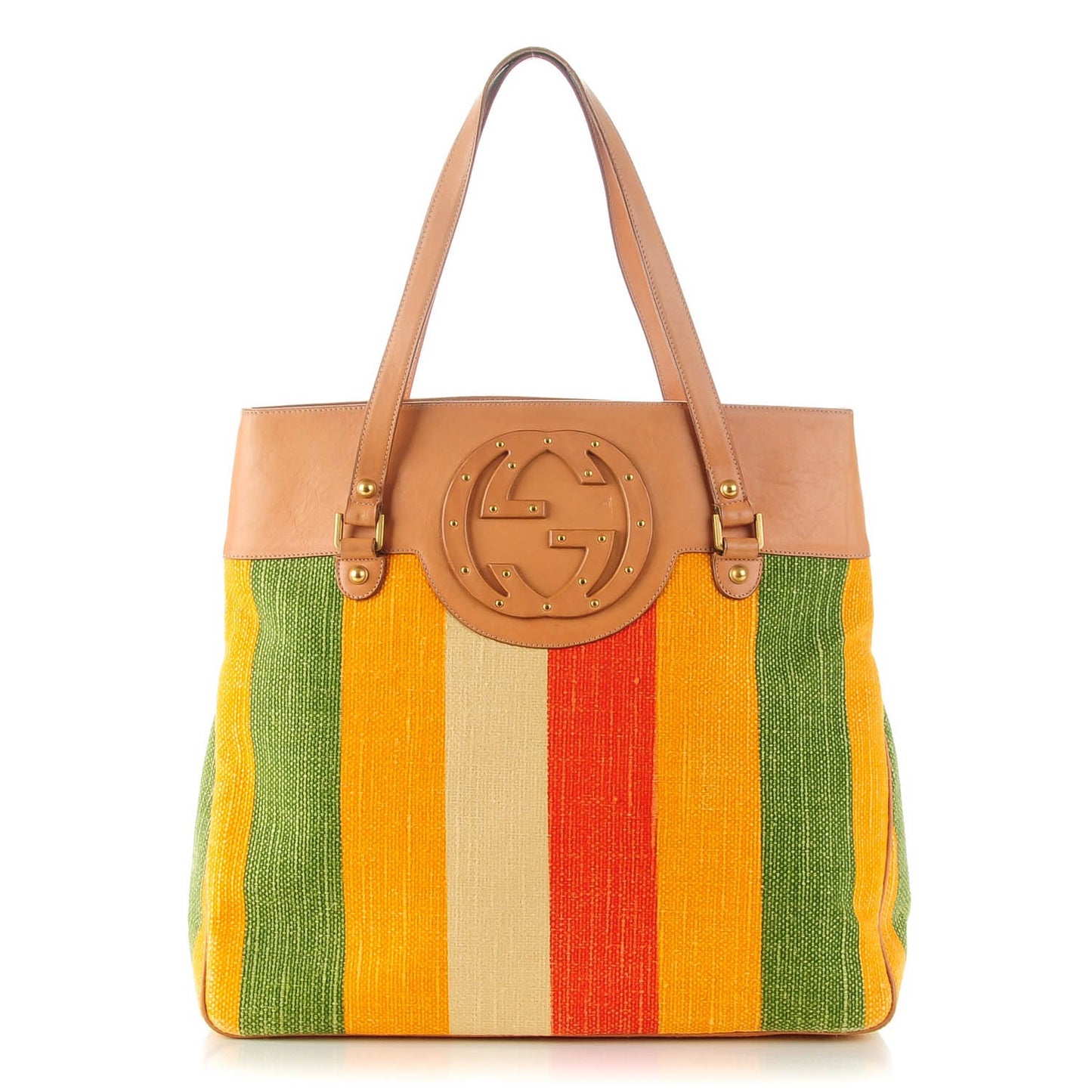 Canvas Striped Studded Blondie Tote Multicolor