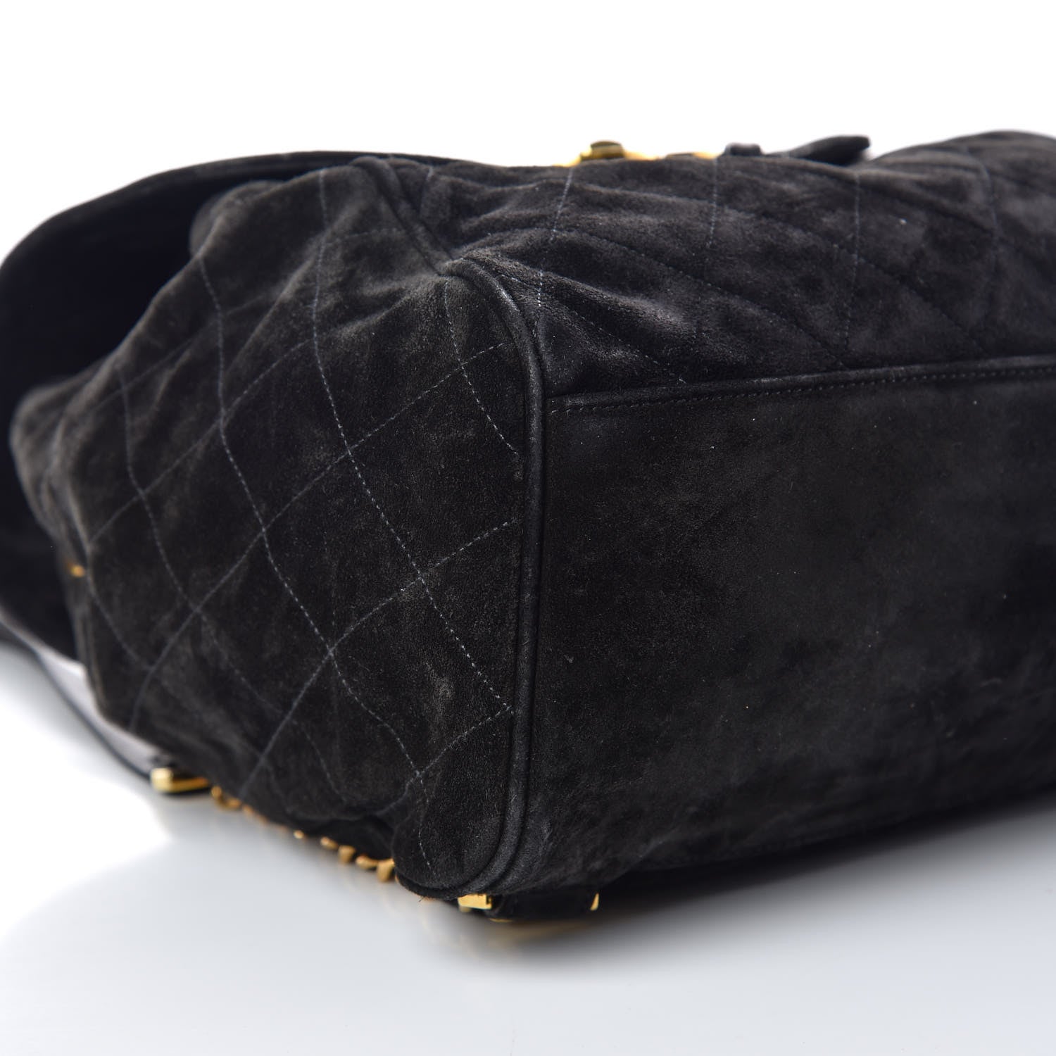 Chanel Suede Quilted Drawstring Backpack Black 5 of 9