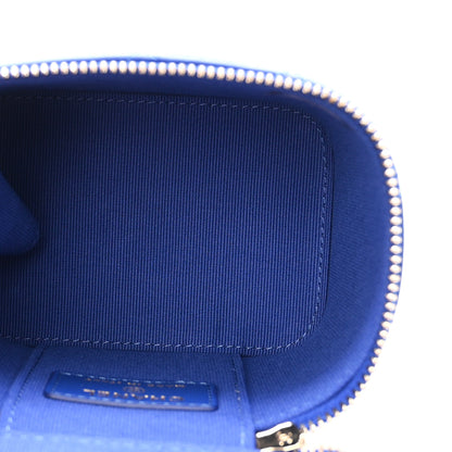 Chanel Lambskin Quilted Top Handle Mini Vanity Case With Chain Blue 5 of 11