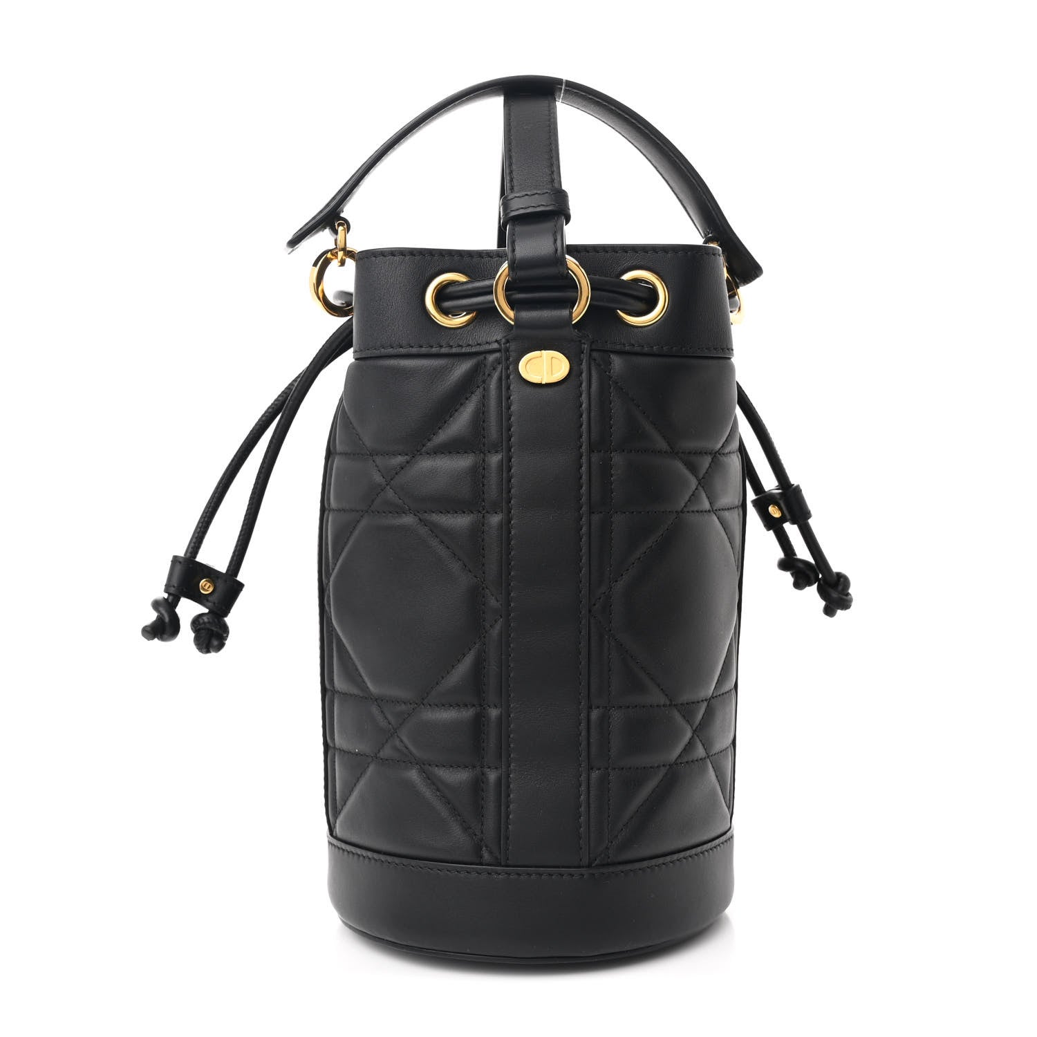 Christian Dior Calfskin Macrocannage Cannage Small Drawstring Backpack Black 1 of 10