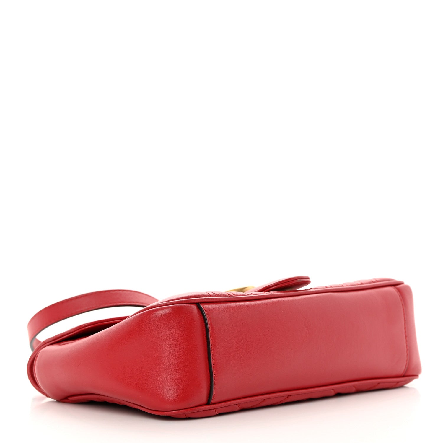 Gucci Calfskin Matelasse Small GG Marmont Shoulder Bag Hibiscus Red 4 of 16