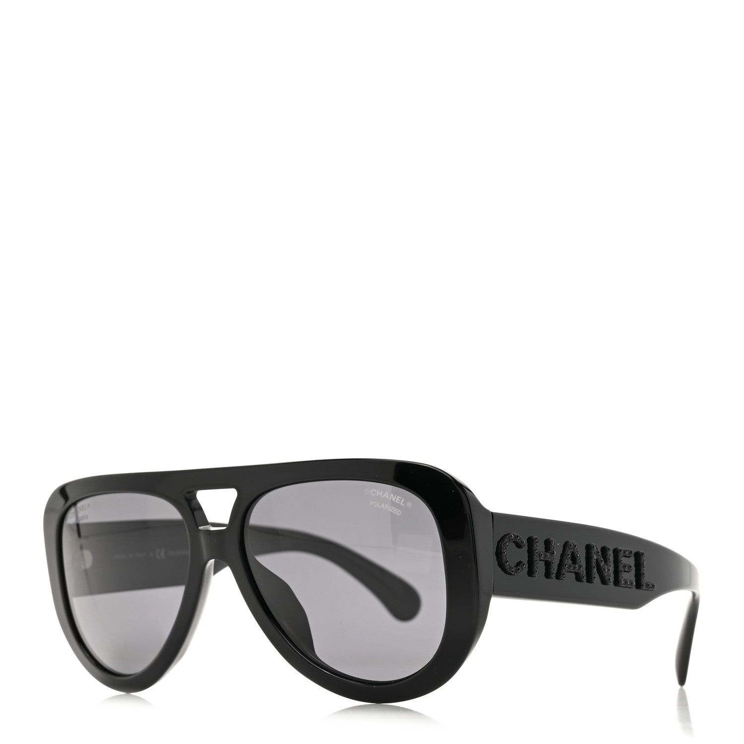Chanel Resin Polarized Sunglasses 5423-B-A Black 1 of 8