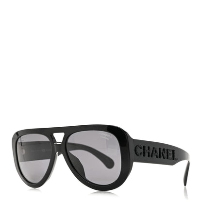 Chanel Resin Polarized Sunglasses 5423-B-A Black 1 of 8