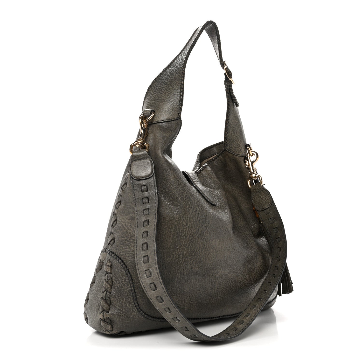 Gucci Calfskin Large New Jackie Shoulder Bag Military 3 of 16