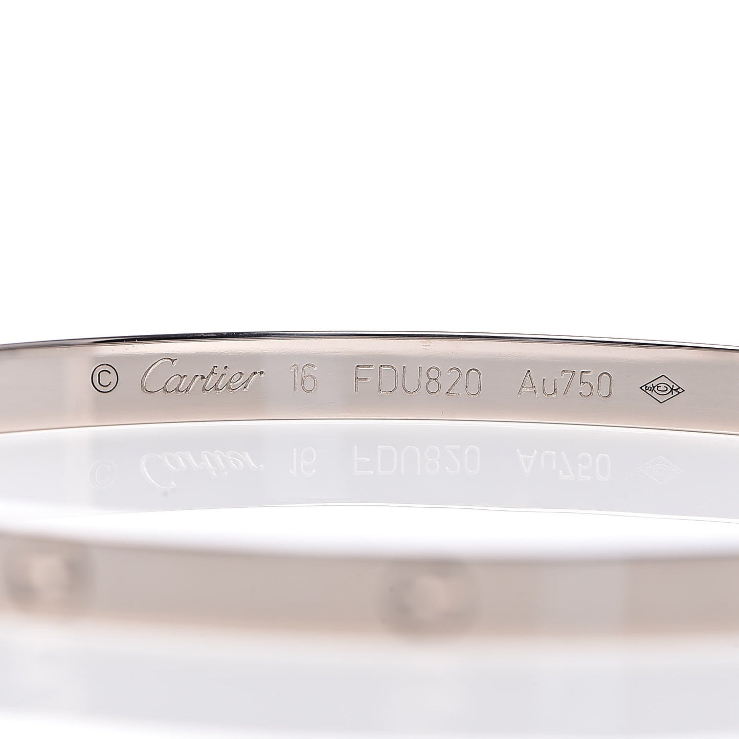 18K White Gold Small LOVE Bracelet 16