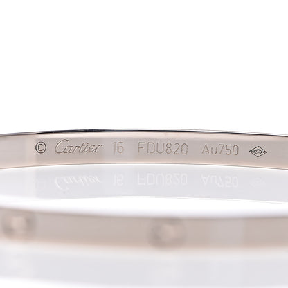 Cartier 18K White Gold Small LOVE Bracelet 16 4 of 7