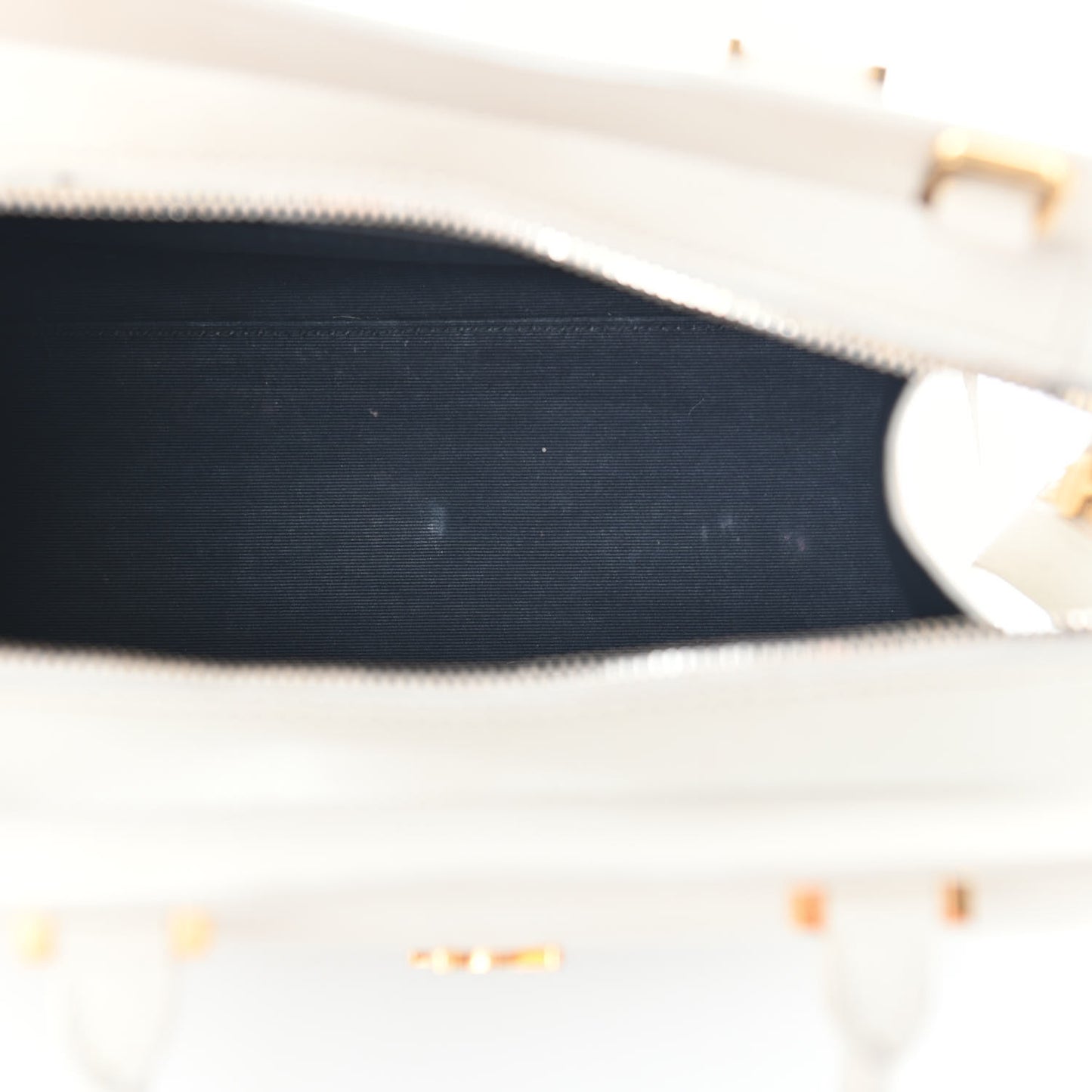 Shiny Calfskin Small Uptown Tote Crema Soft