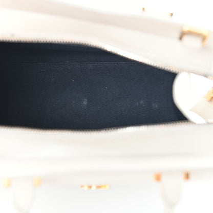 Saint Laurent Shiny Calfskin Small Uptown Tote Crema Soft 5 of 11