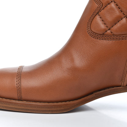 Chanel Calfskin CC Logo Mid Calf Boots 38 Caramel 11 of 20