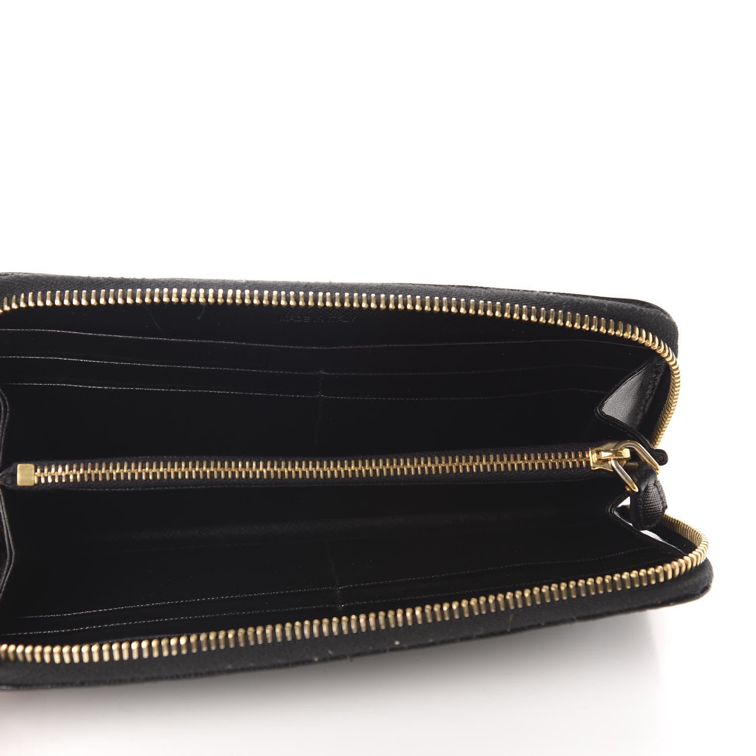 Prada Saffiano Metal Zip Around Wallet Black 5 of 13