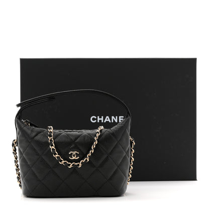 Chanel Caviar Quilted Hobo Clutch With Chain  Black 11 of 11