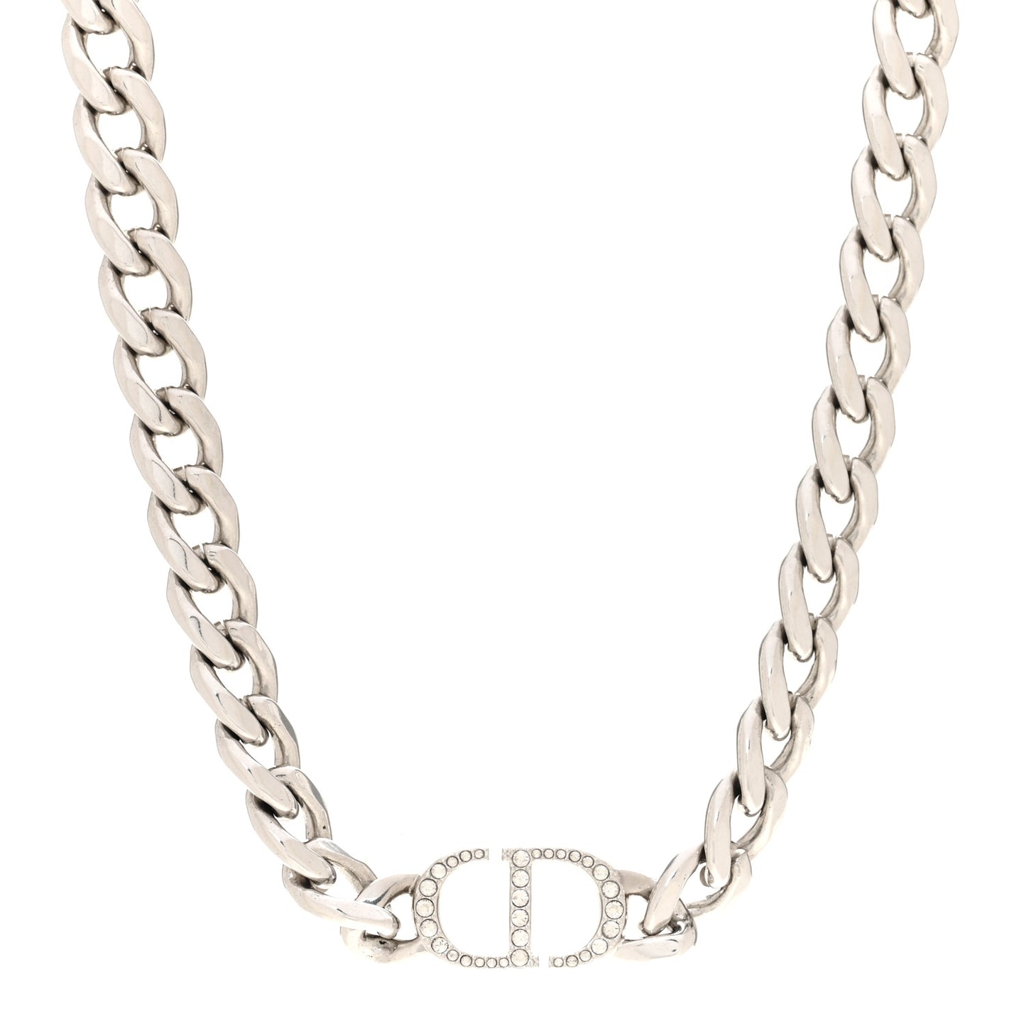 Metal Crystal 30 Montaigne Necklace Silver