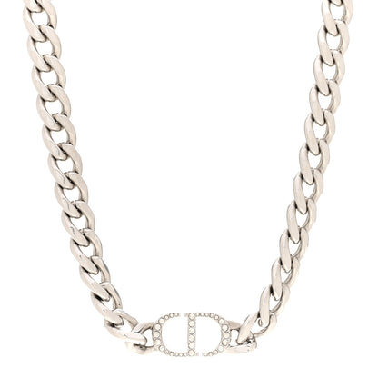 Christian Dior Metal Crystal 30 Montaigne Necklace Silver 1 of 6