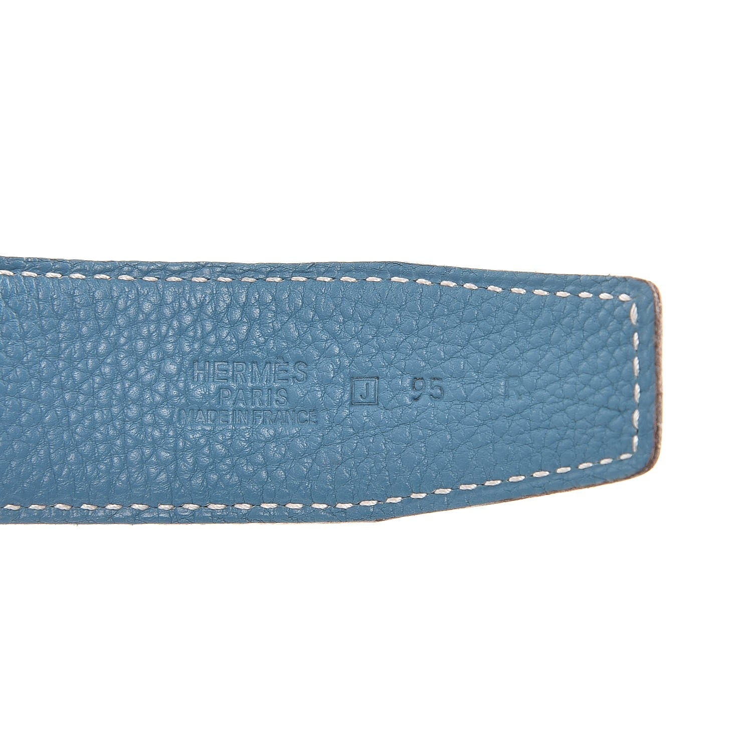 Hermes Box Taurillon Clemence 32mm H Belt 95 Black Blue Jean 7 of 7