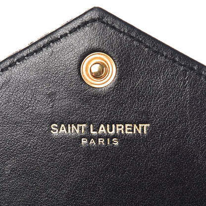 Saint Laurent Velvet Leopard Print Monogram Envelope Chain Wallet Black 8 of 11