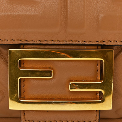 Fendi Nappa FF 1974 Embossed Baguette Miele Scuro 15 of 21