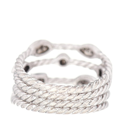 David Yurman Sterling Silver Diamond Confetti 4 Row Ring 55 7.25 4 of 5