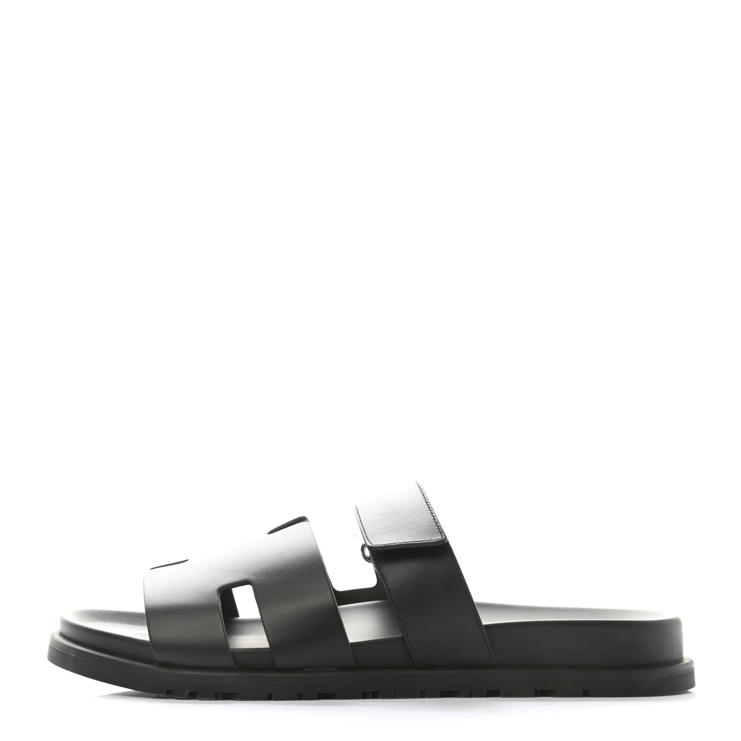 Hermes Calfskin Mens Chypre Sandals 44 Black 1 of 10