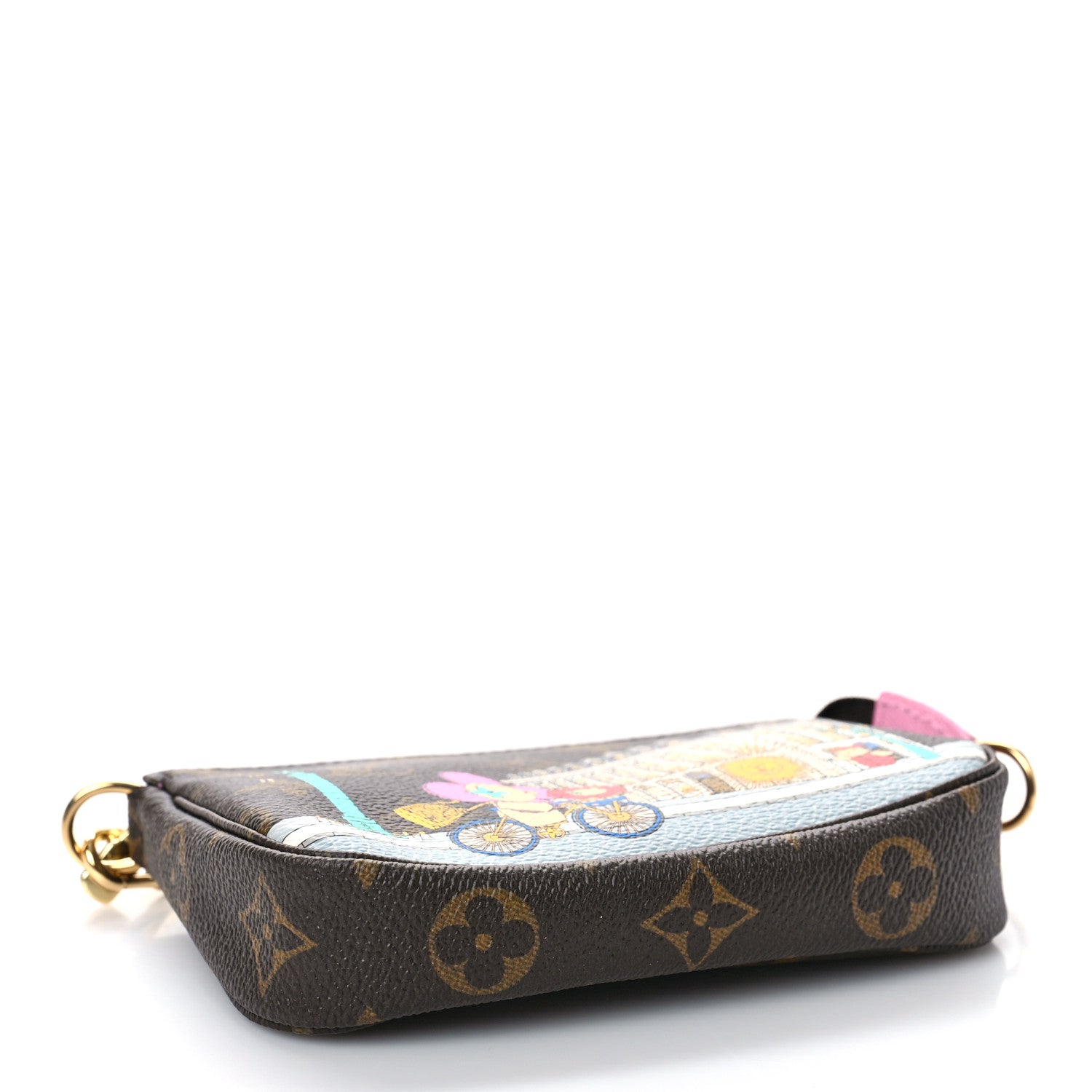 Louis Vuitton Monogram 2022 Christmas Animation Paris Mini Pochette Accessories Pink 4 of 9