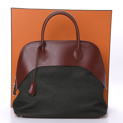Hermes Toile Vache Hunter Paddock Bolide 35 Grey Rouge H 10 of 10