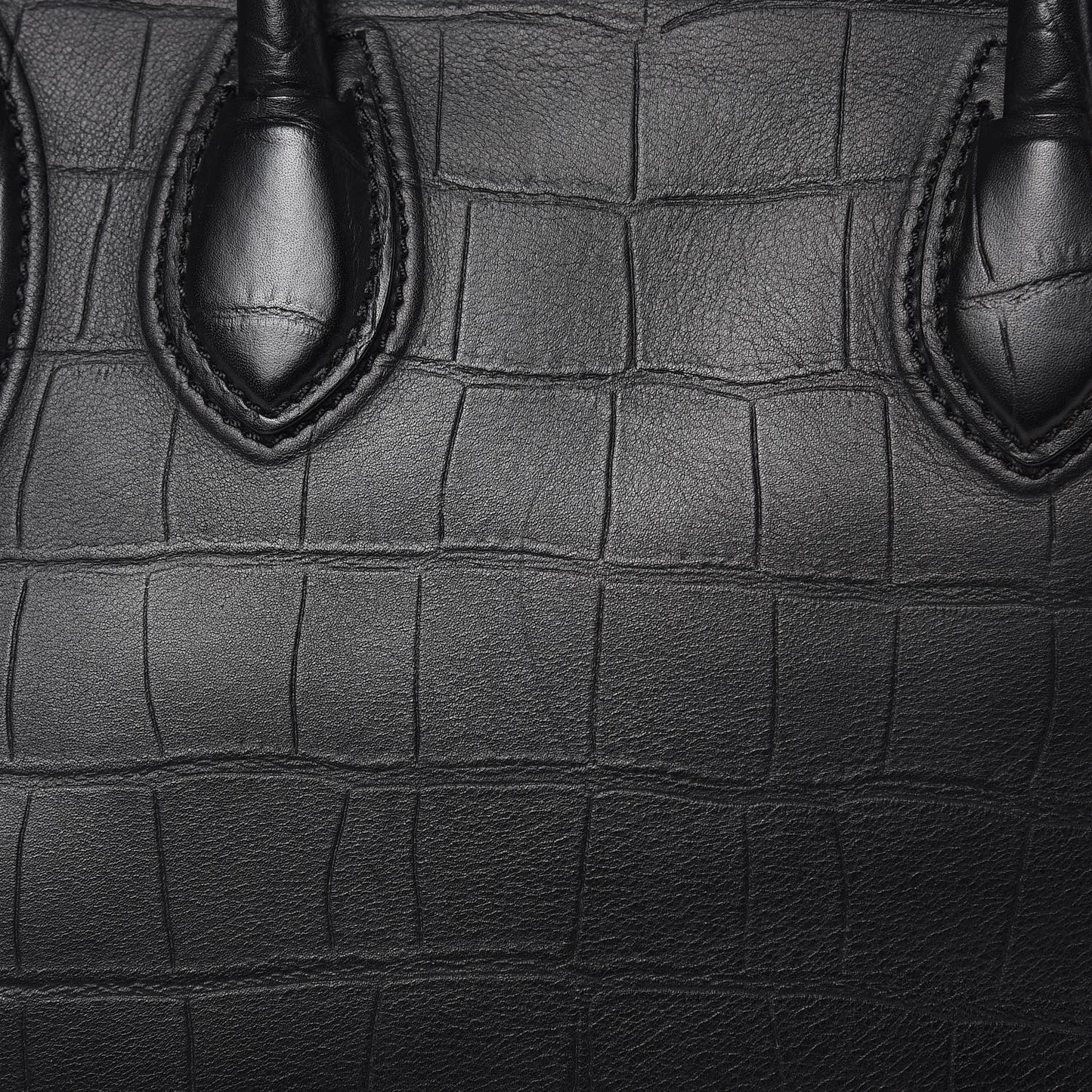 Crocodile Embossed Calfskin Medium Phantom Luggage Black