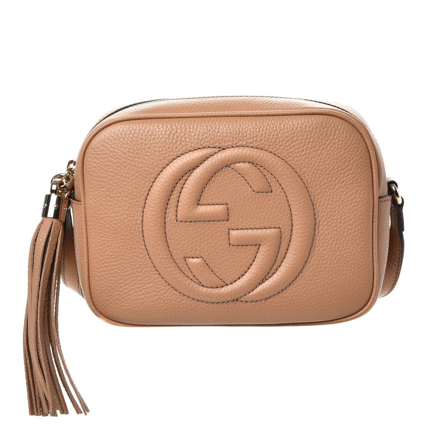 Pebbled Calfskin Small Soho Disco Bag Camelia
