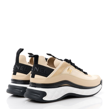 Chanel Velvet Calfskin Mixed Fibers CC Sneakers 41 Beige 4 of 8