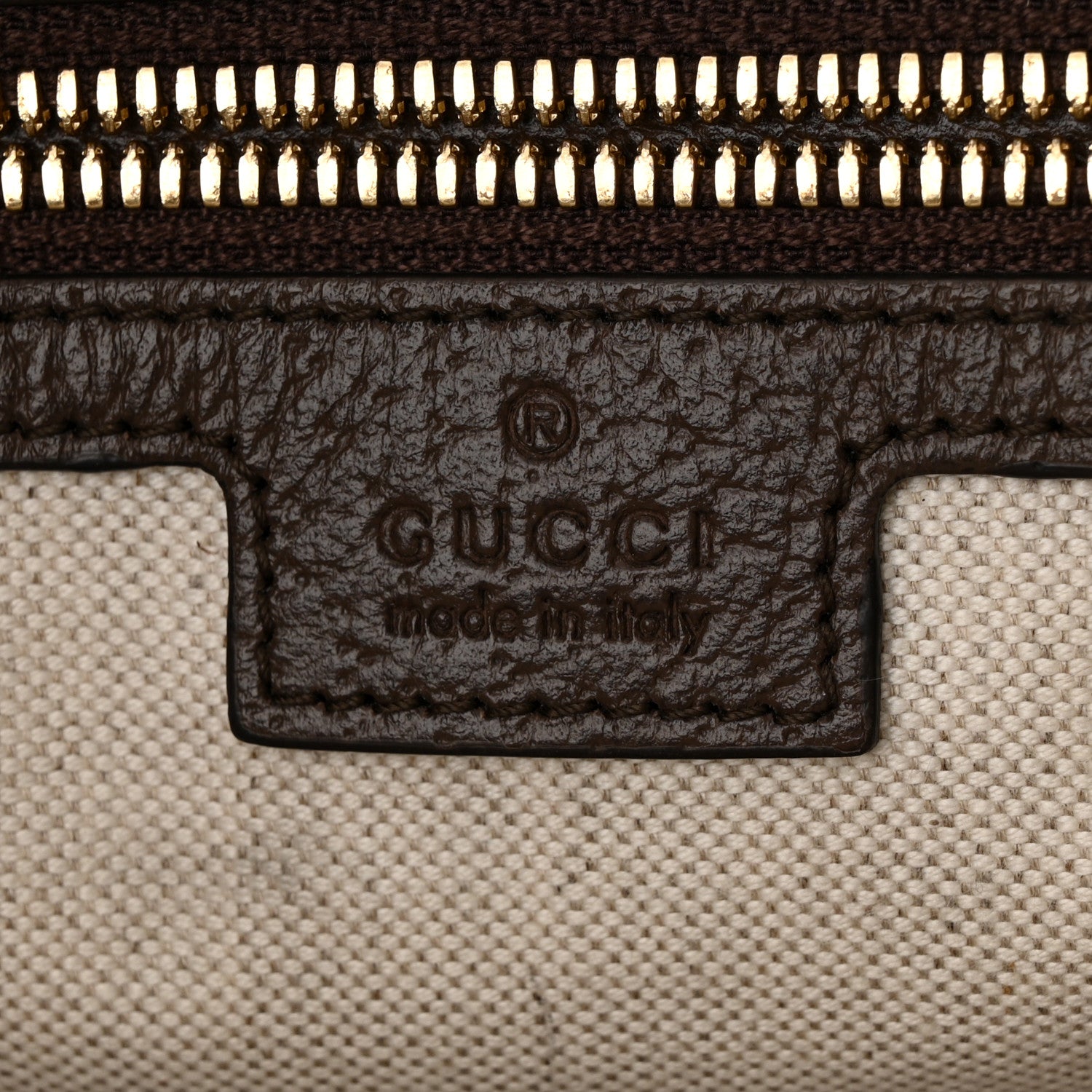 Gucci Monogram Jumbo GG Textured Dollar Calfskin Web Wristlet Messenger Bag Camel Ebony New Acero 6 of 15