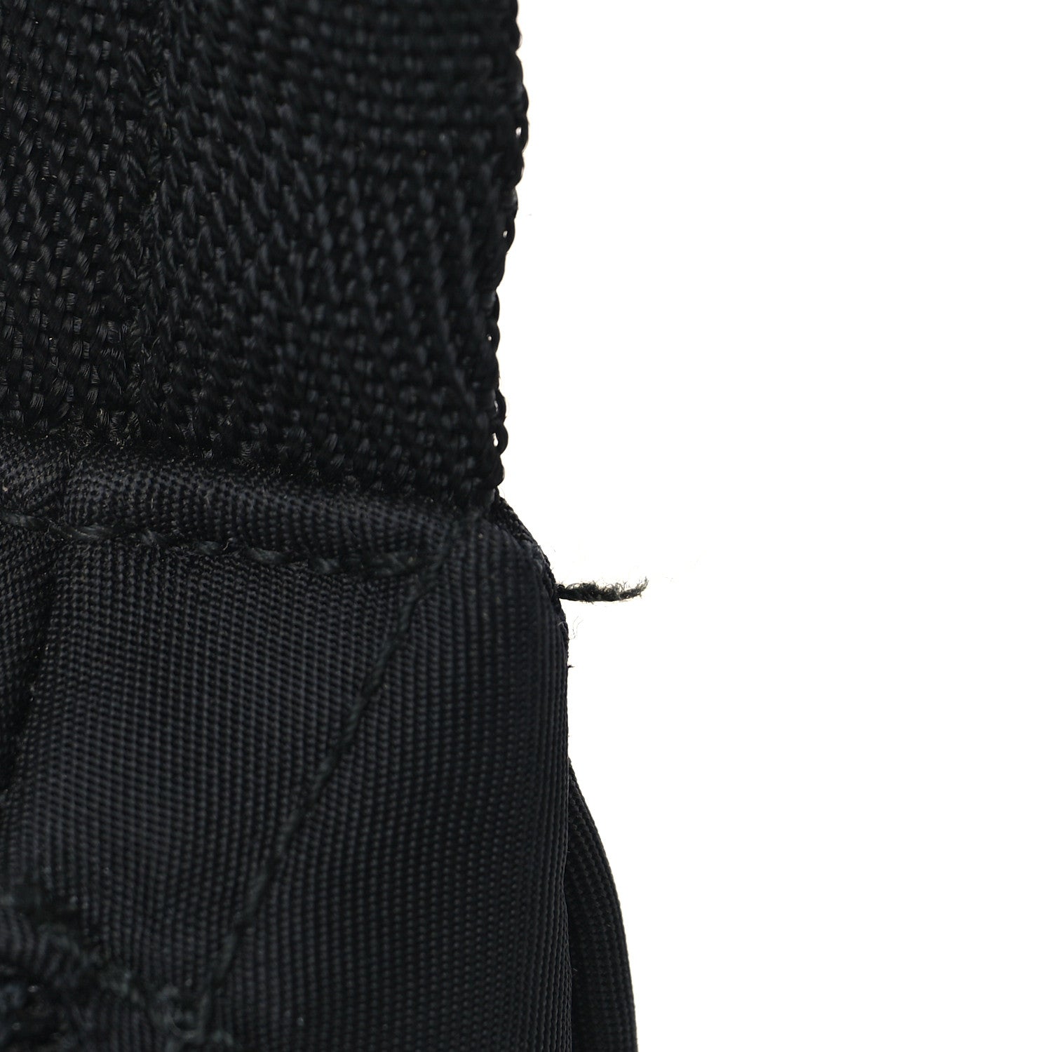 Prada Tessuto Nylon Stitched Shoulder Bag Black 10 of 12