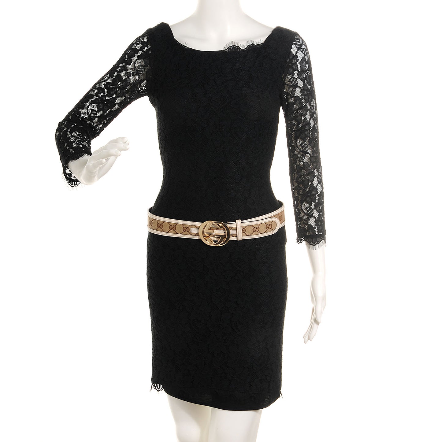 Leather Monogram Interlocking G Belt 85 34 Off White