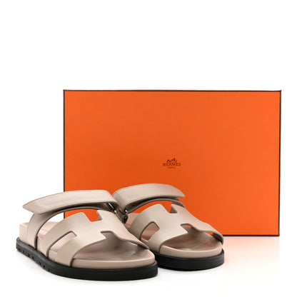 Hermes Calfskin Womens Chypre Sandals 36 Beige Mastic 9 of 9