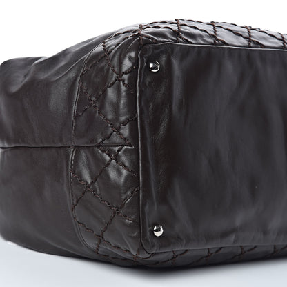 Chanel Calfskin Drawstring CC Bucket Bag Dark Brown 5 of 10
