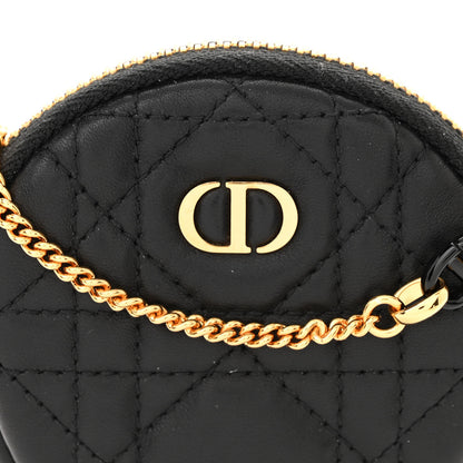 Christian Dior Lambskin Mini Cannage Round Caro Crossbody Pouch Black 8 of 10